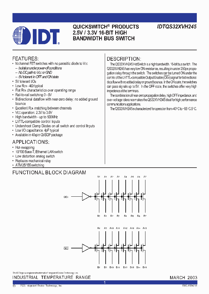 IDTQS32XVH245Q2_903274.PDF Datasheet