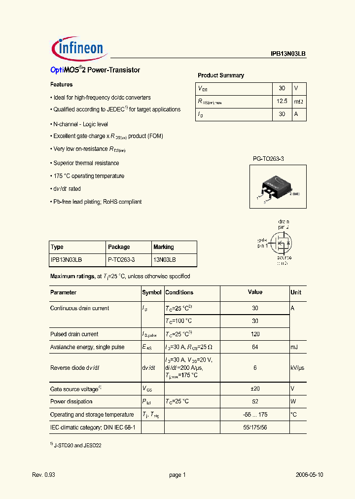 IPB13N03LB_657098.PDF Datasheet