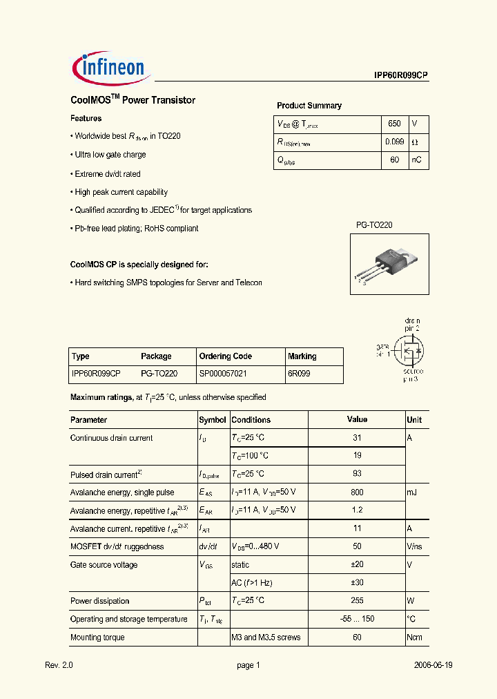 IPP60R099CP_658011.PDF Datasheet
