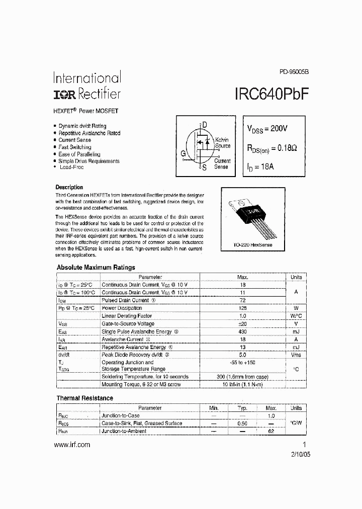 IRC640PBF_709782.PDF Datasheet