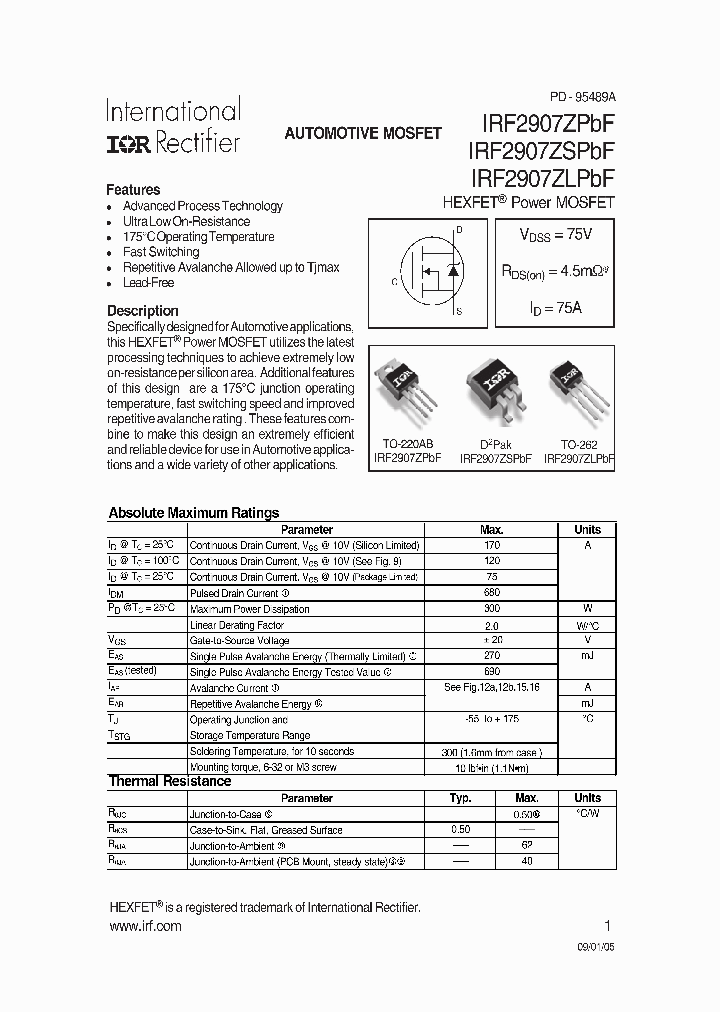 IRF2907ZLPBF_959776.PDF Datasheet