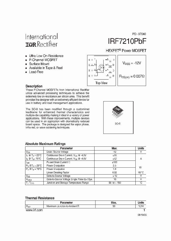 IRF7210PBF_723283.PDF Datasheet