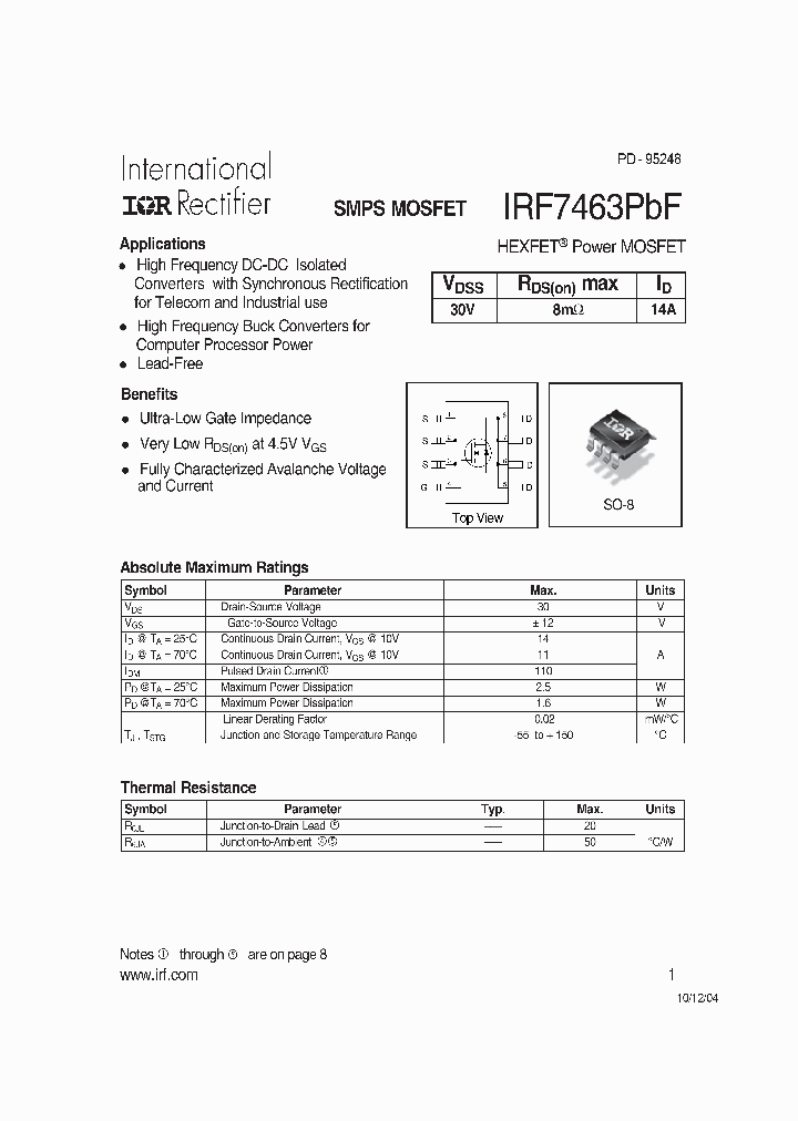IRF7463PBF_709463.PDF Datasheet