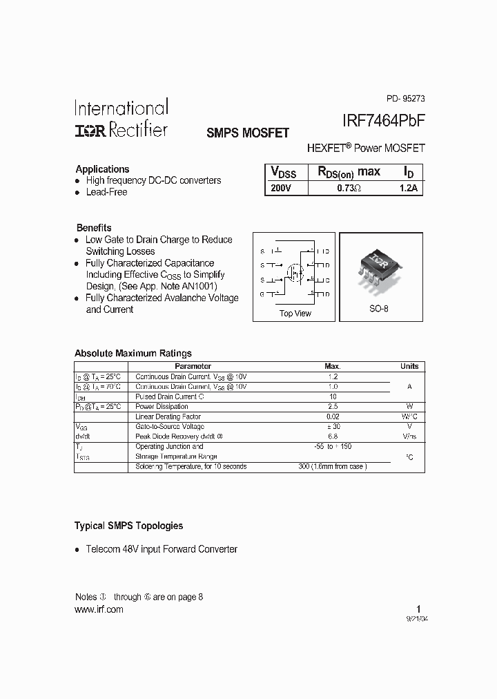 IRF7464PBF_922535.PDF Datasheet