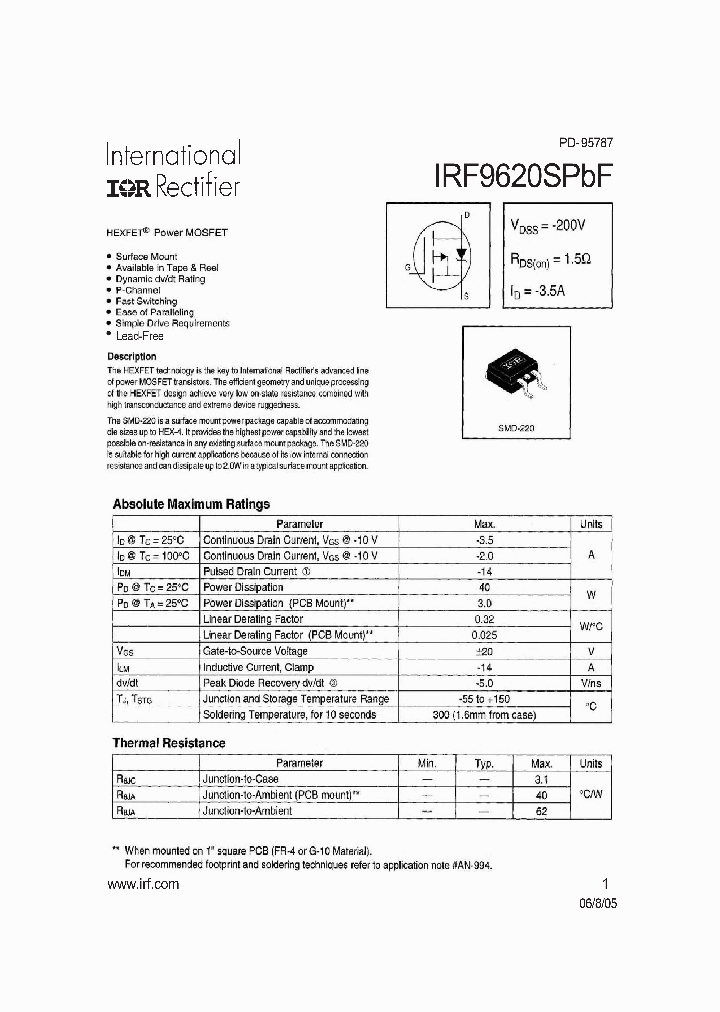 IRF9620SPBF_772543.PDF Datasheet