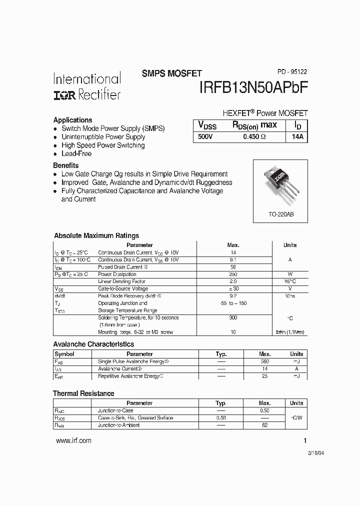 IRFB13N50APBF_830041.PDF Datasheet
