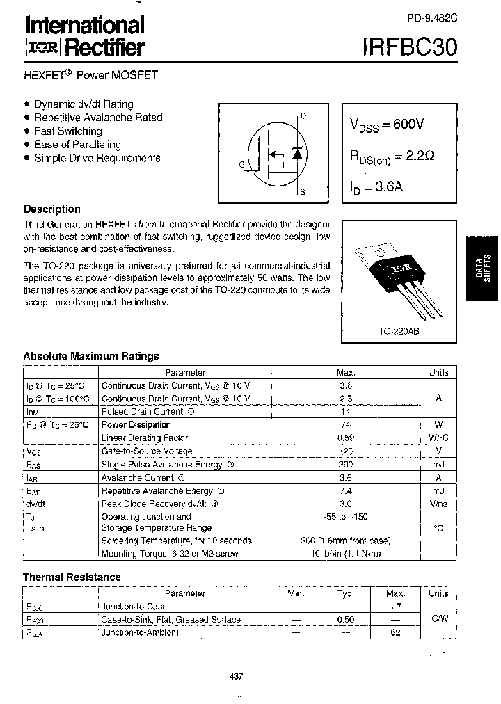 IRFBC30_772584.PDF Datasheet