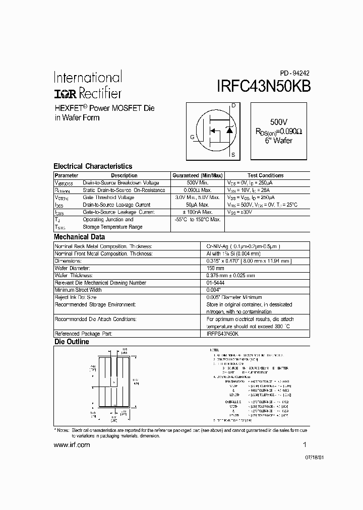 IRFC43N50KB_941522.PDF Datasheet