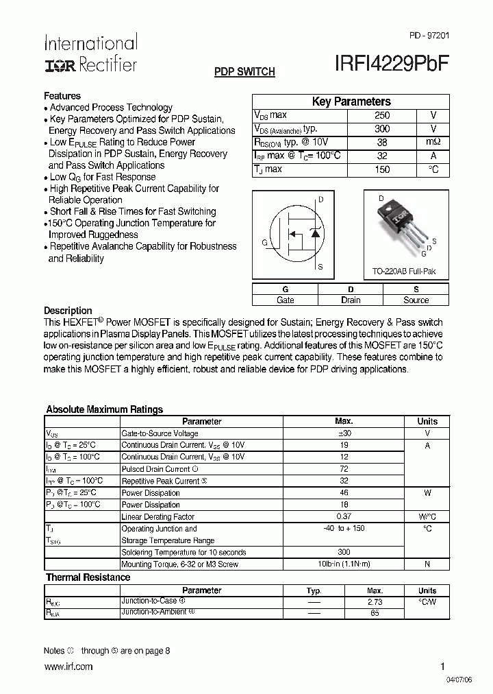 IRFI4229PBF_709436.PDF Datasheet