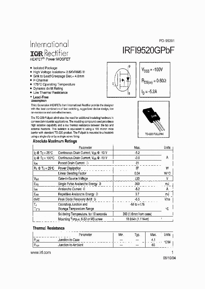 IRFI9520GPBF_709434.PDF Datasheet