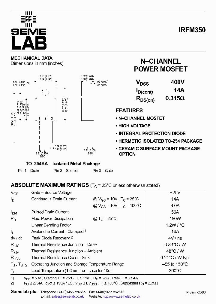 IRFM350_773335.PDF Datasheet