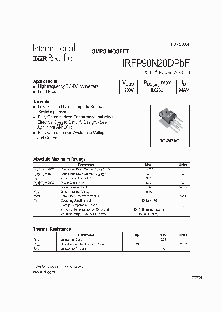 IRFP90N20DPBF_601765.PDF Datasheet