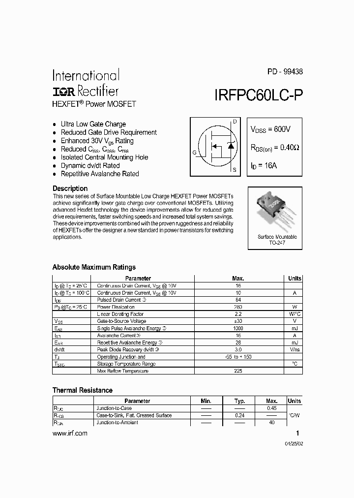 IRFPC60LC-P_602554.PDF Datasheet