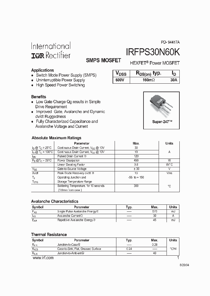 IRFPS30N60K_880307.PDF Datasheet