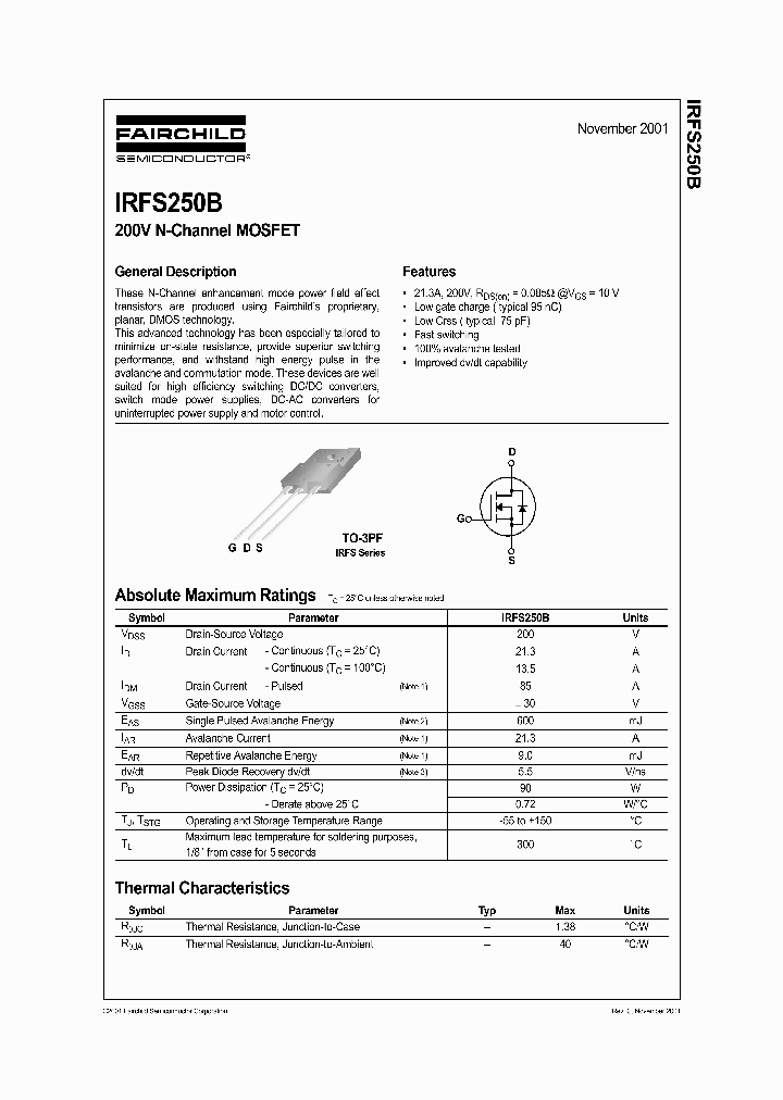 IRFS250_605727.PDF Datasheet