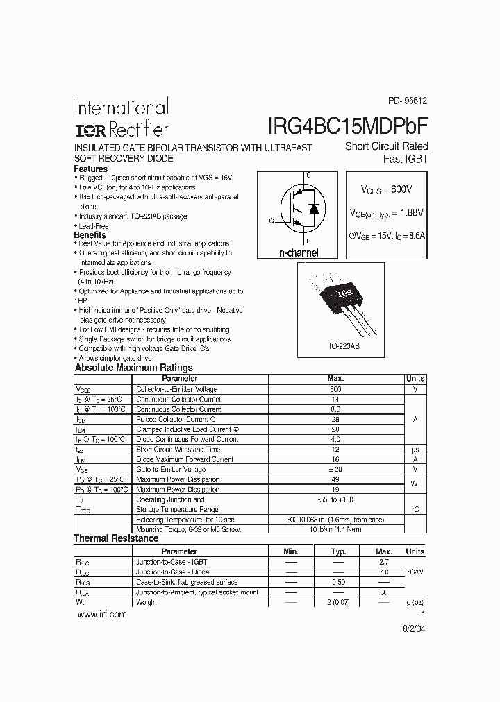 IRG4BC15MDPBF_934717.PDF Datasheet