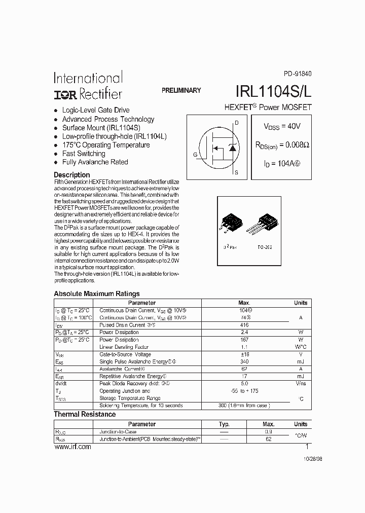 IRL1104L_952356.PDF Datasheet