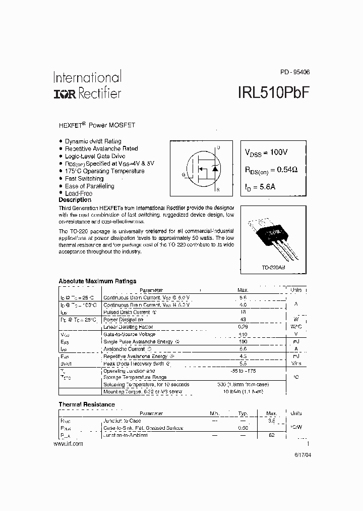 IRL510PBF_773926.PDF Datasheet