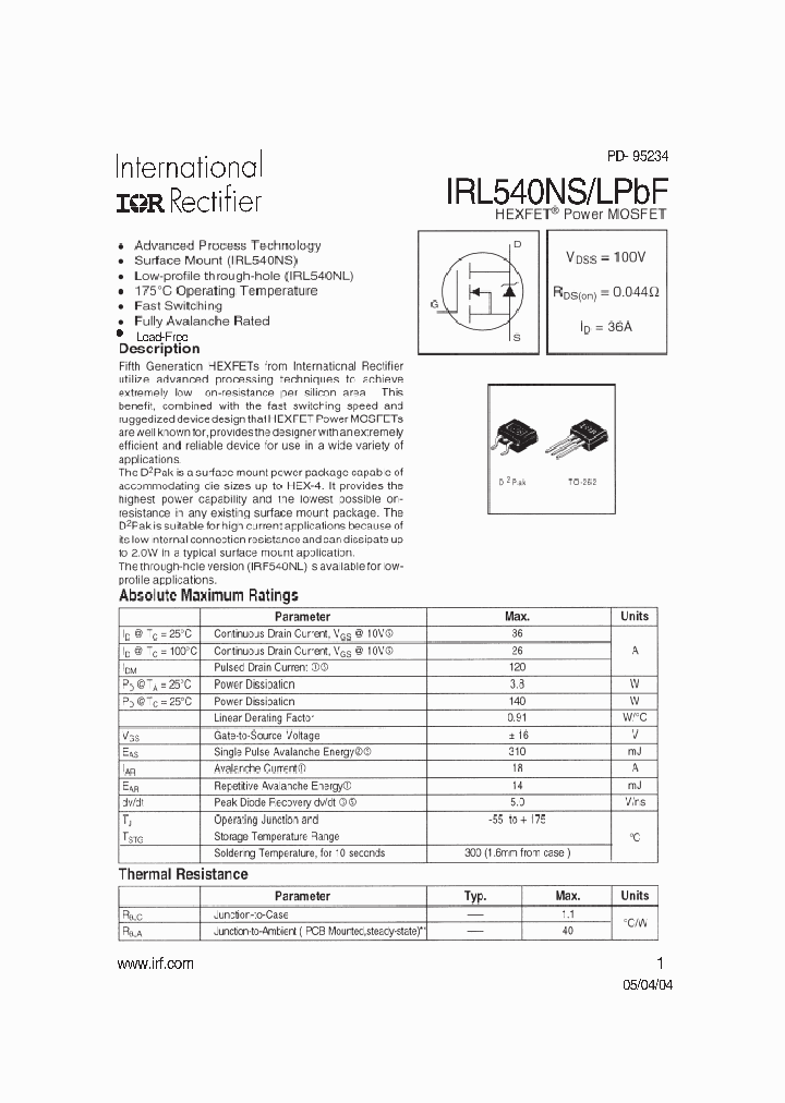 IRL540NLPBF_773939.PDF Datasheet