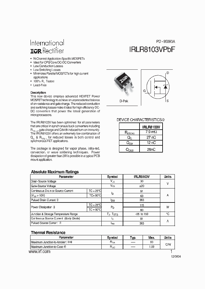 IRLR8103VPBF_709336.PDF Datasheet