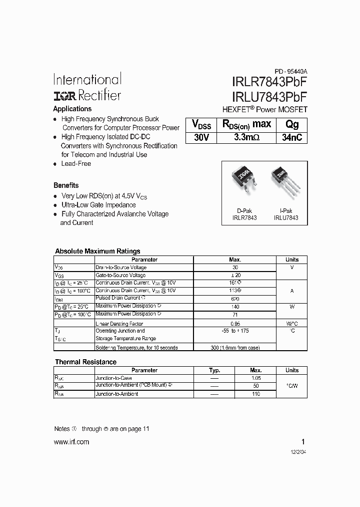 IRLU7843PBF_732350.PDF Datasheet
