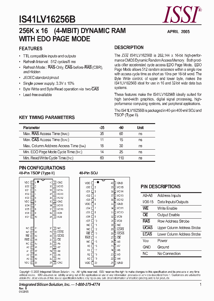 IS41LV16256B-35K_661648.PDF Datasheet