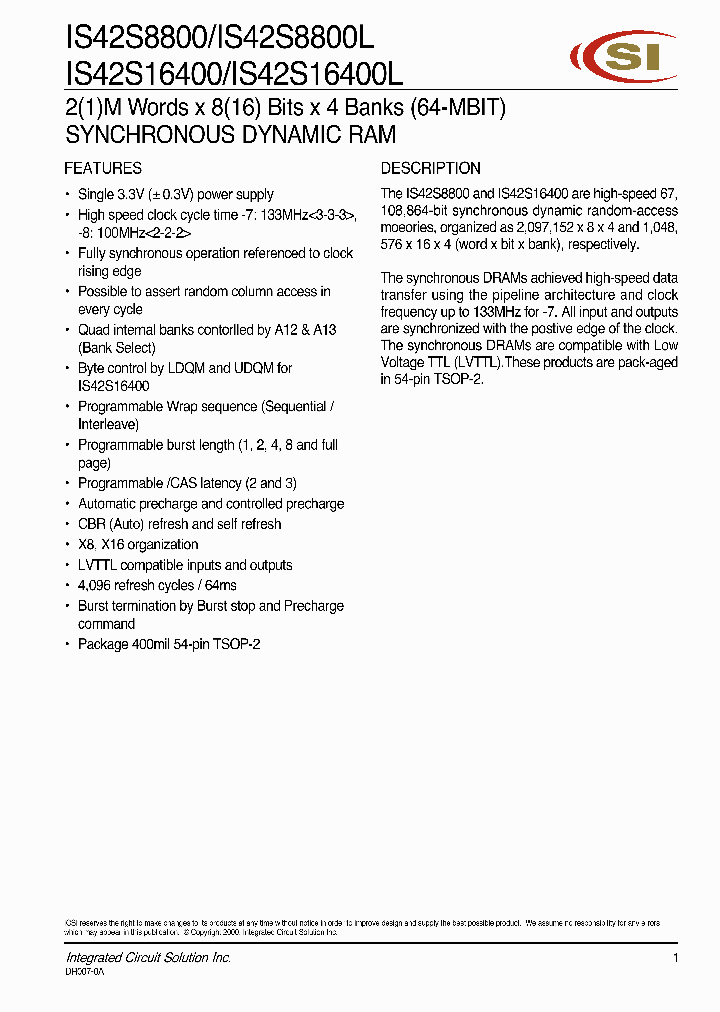 IS42S16400_640522.PDF Datasheet