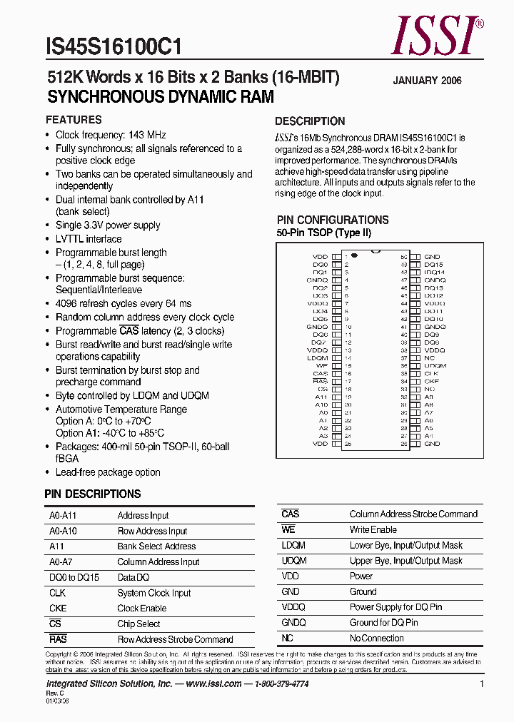 IS45S16100C1-7TLA_661219.PDF Datasheet