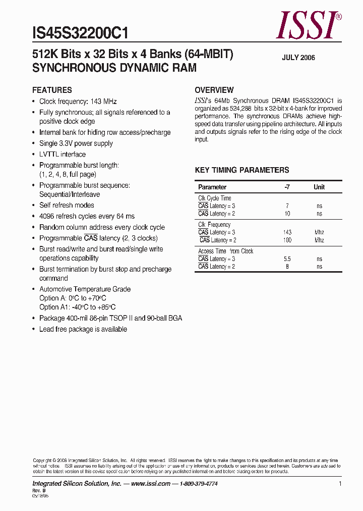 IS45S32200C1-7TLA_661200.PDF Datasheet