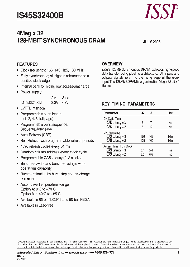 IS45S32400B-7TLA_661183.PDF Datasheet