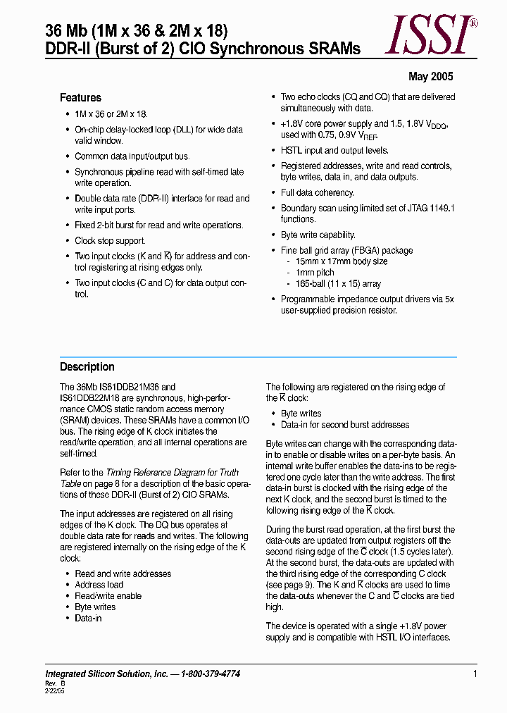 IS61DDB22M18-250M3_661128.PDF Datasheet