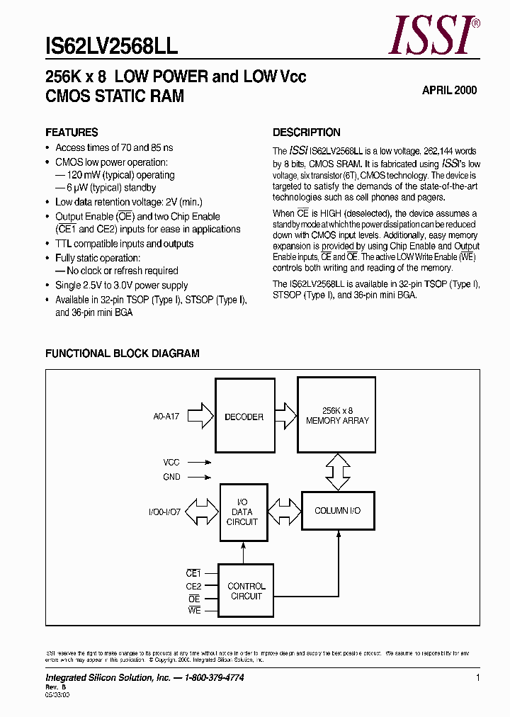 IS62LV2568LL-70B_808703.PDF Datasheet