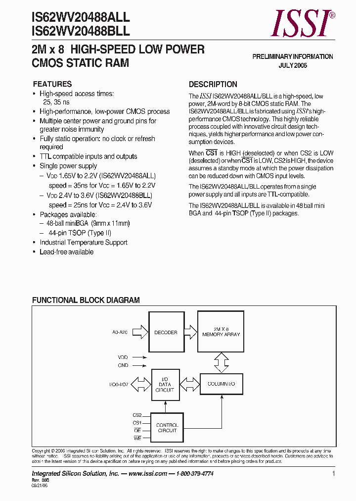 IS62WV20488BLL-25MLI_660413.PDF Datasheet