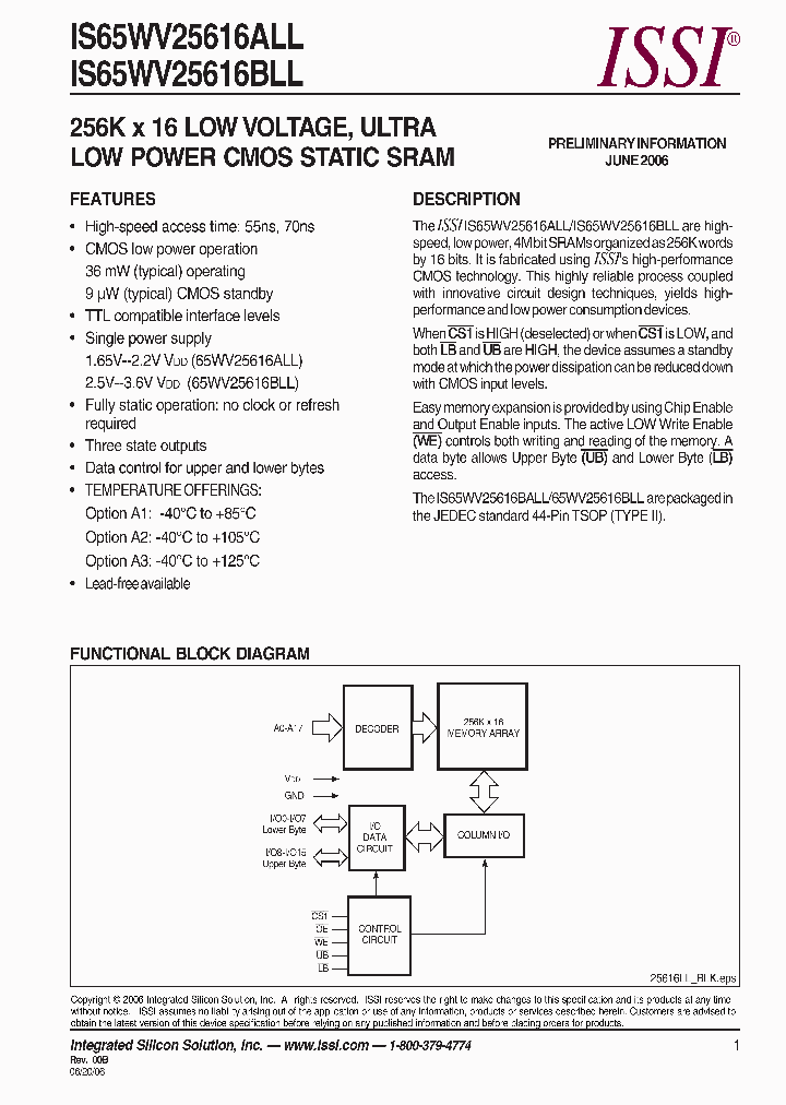 IS65WV25616BLL_660258.PDF Datasheet