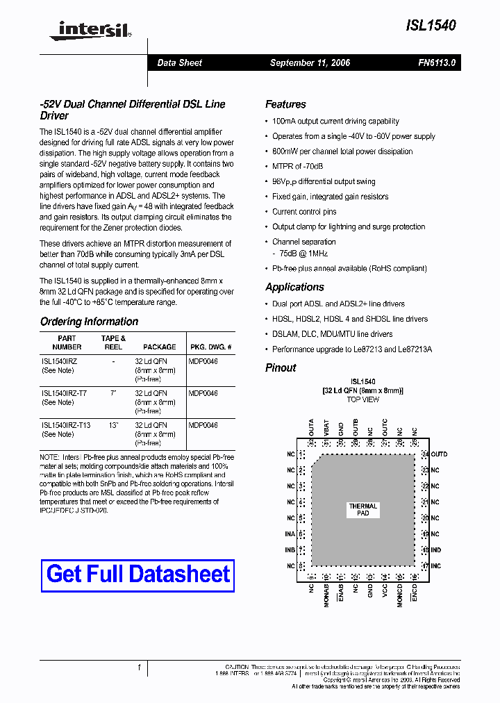 ISL1540_719955.PDF Datasheet