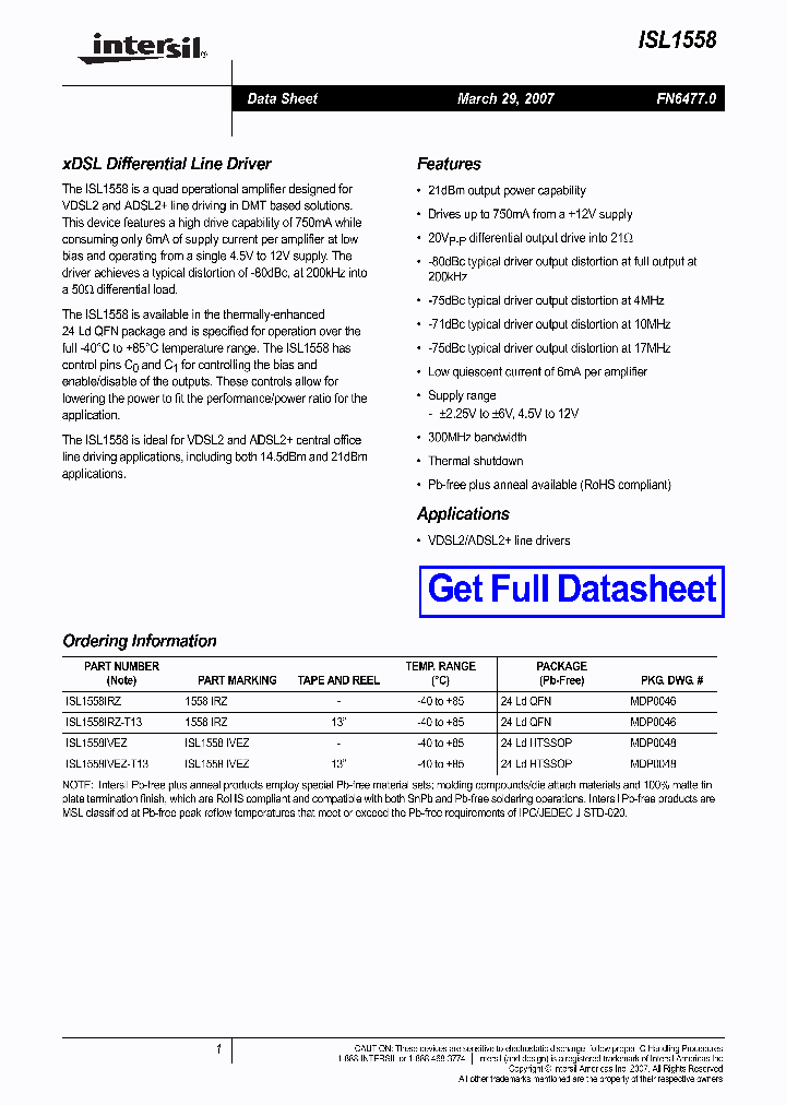 ISL1558_709738.PDF Datasheet