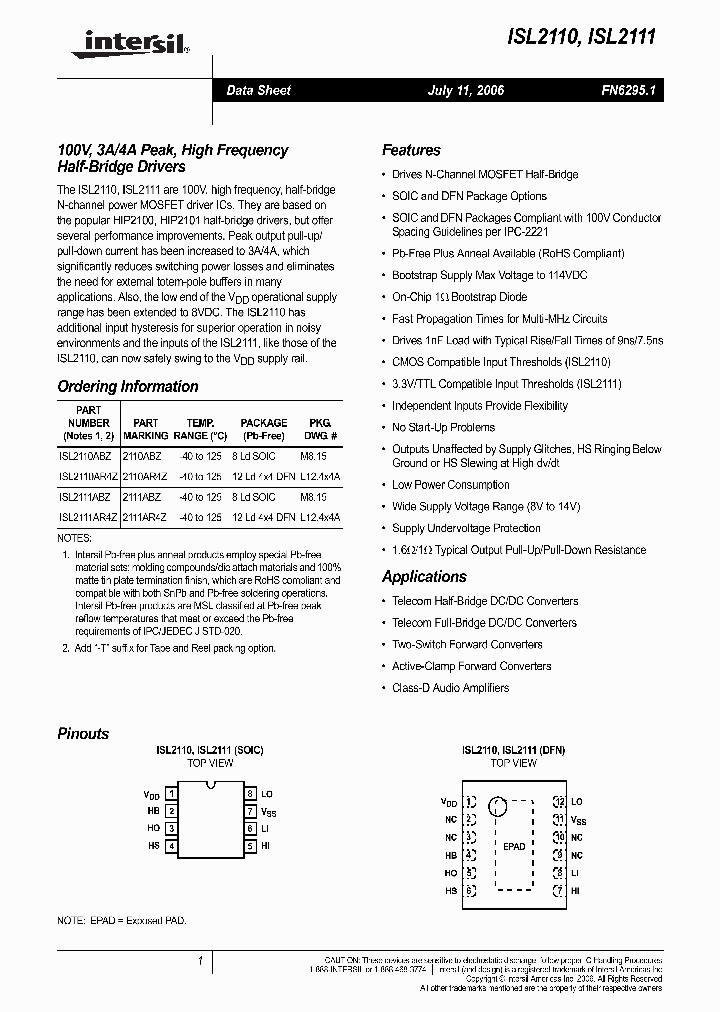 ISL2110_717410.PDF Datasheet