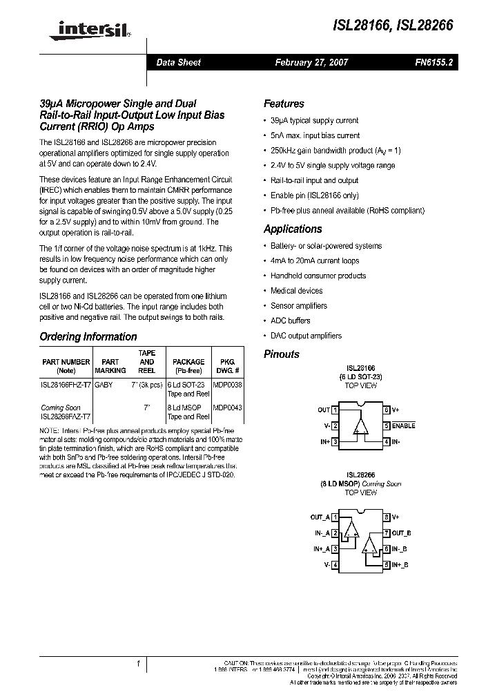 ISL28266FAZ-T7_719815.PDF Datasheet