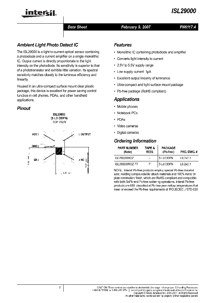 ISL29000IROZ-T7_709705.PDF Datasheet