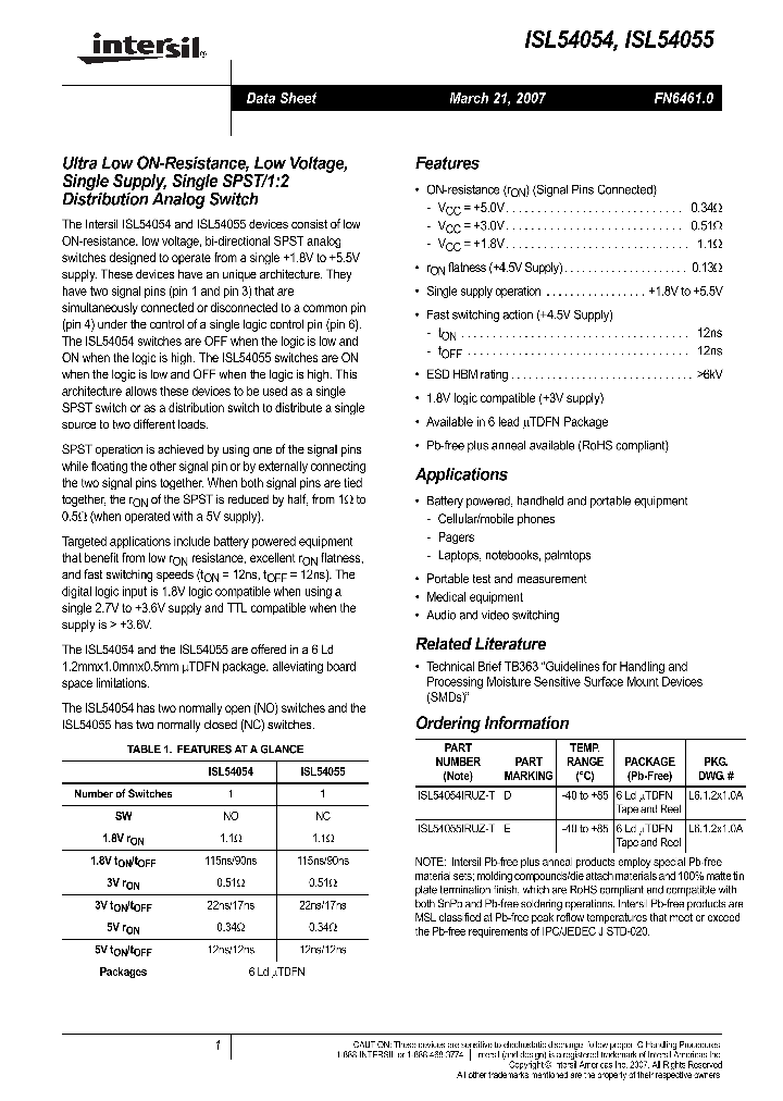 ISL54054_711263.PDF Datasheet