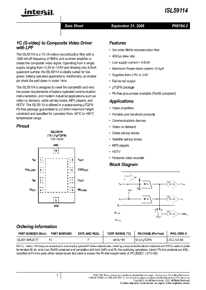 ISL59114_711118.PDF Datasheet