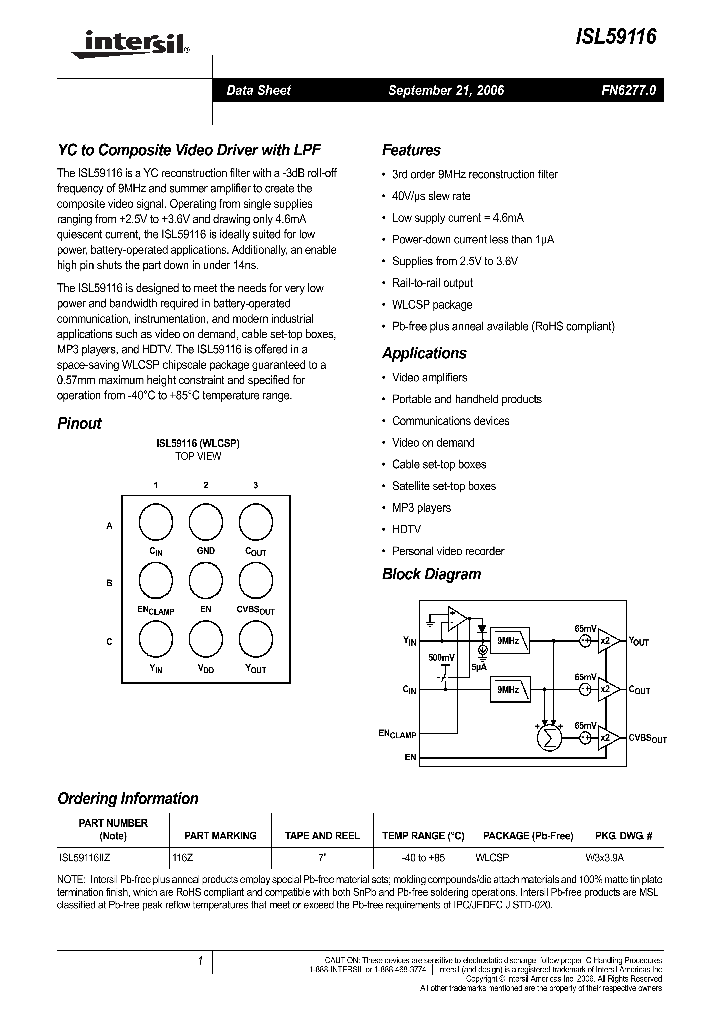 ISL59116_711122.PDF Datasheet