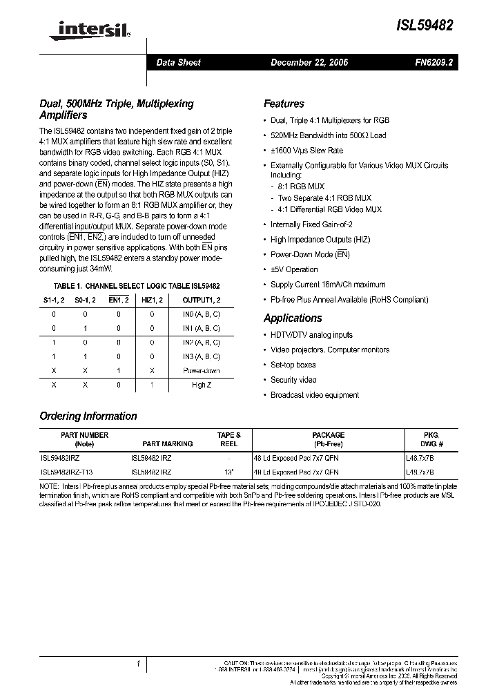 ISL59482_711072.PDF Datasheet