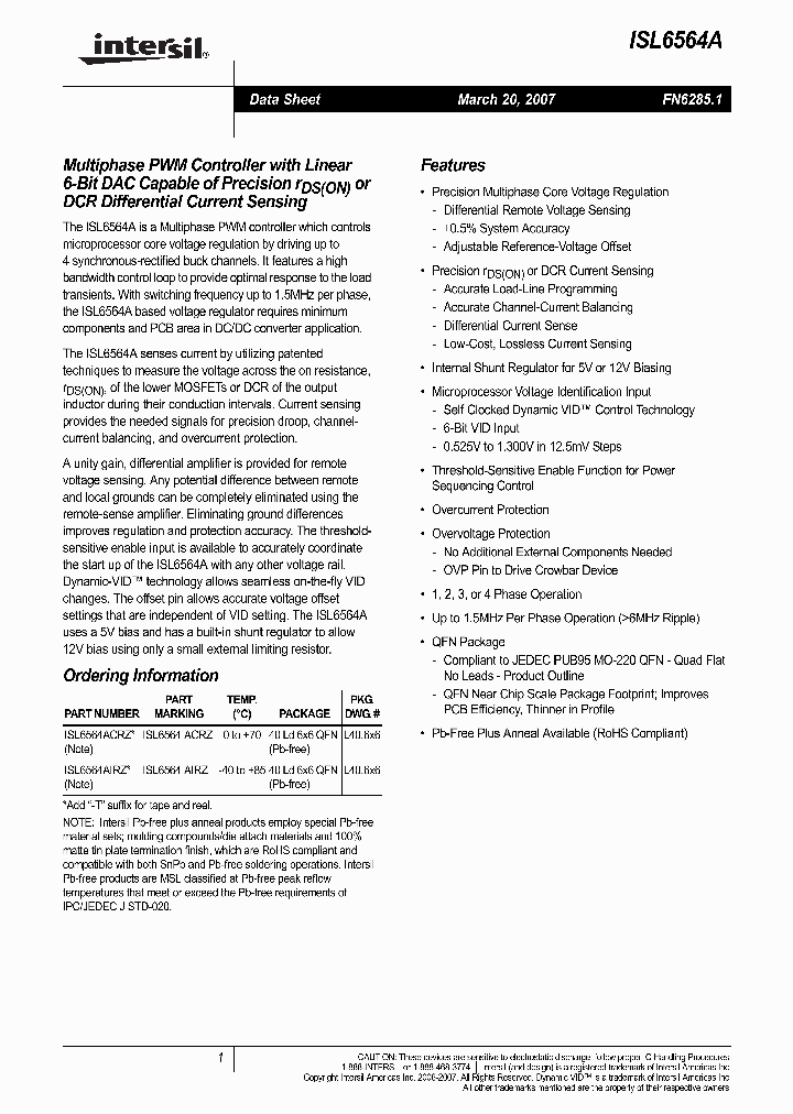 ISL6564AIRZ_710908.PDF Datasheet