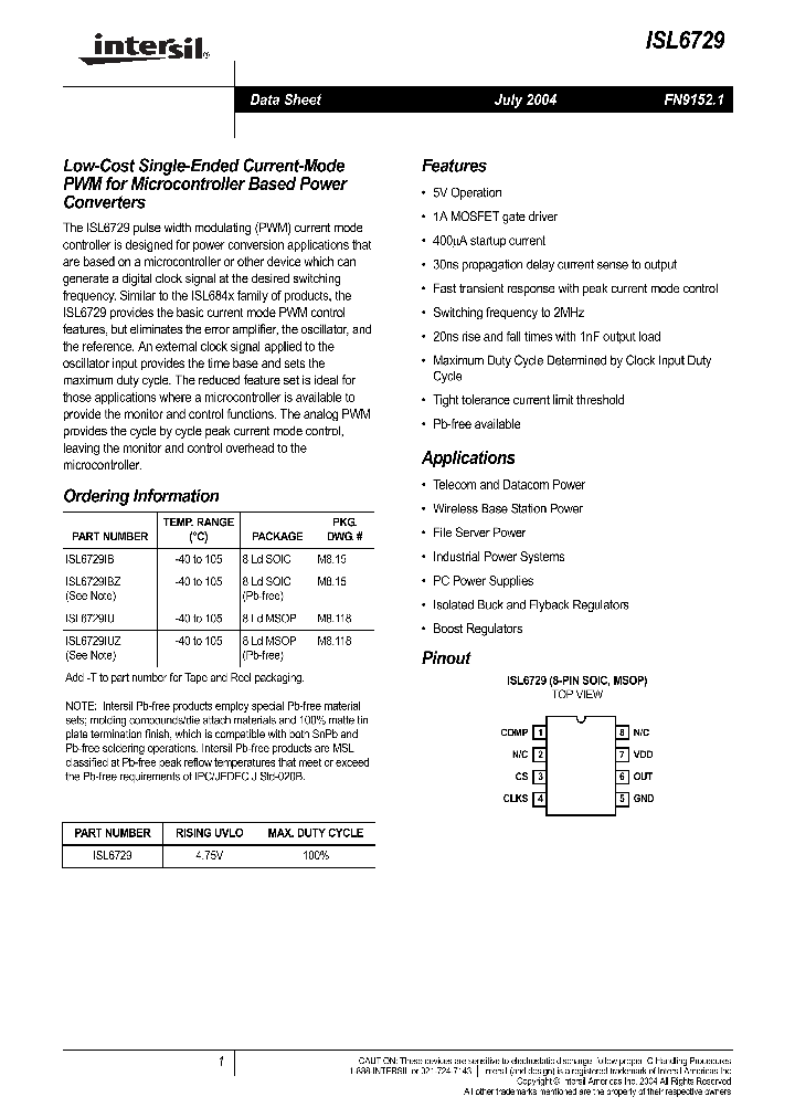 ISL6729_706196.PDF Datasheet