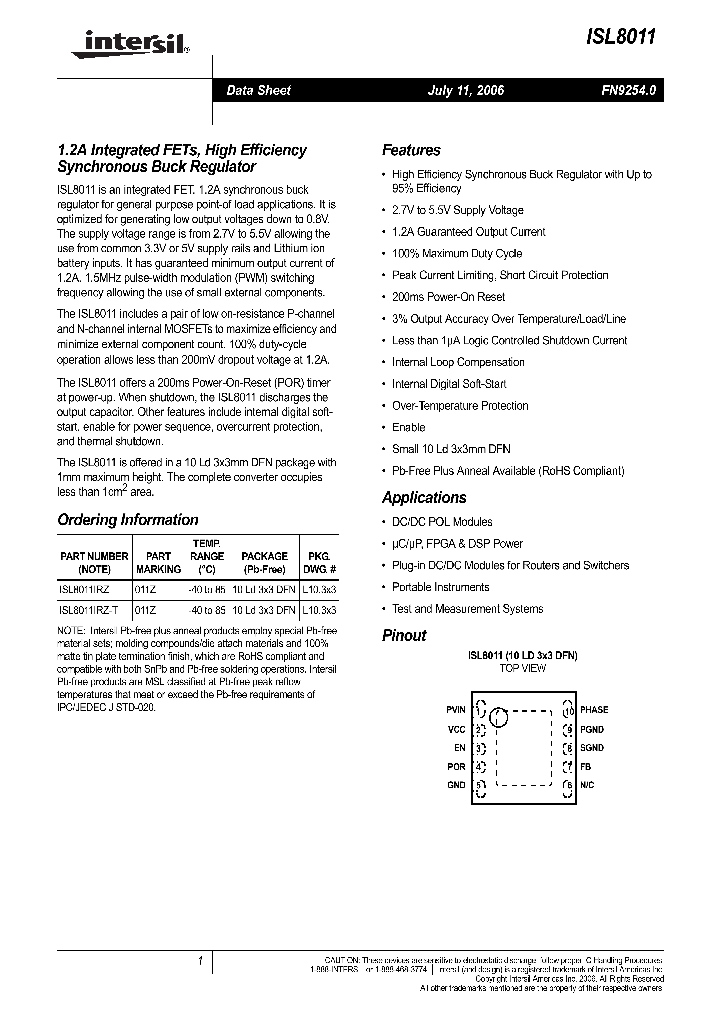 ISL8011IRZ-T_704892.PDF Datasheet