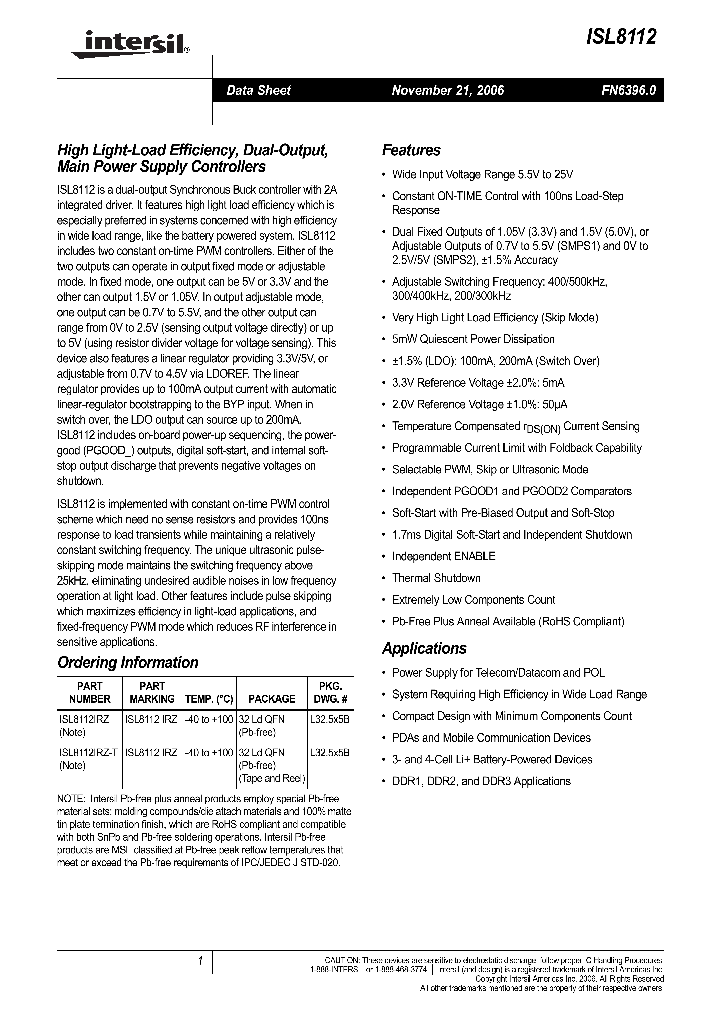 ISL8112_710829.PDF Datasheet