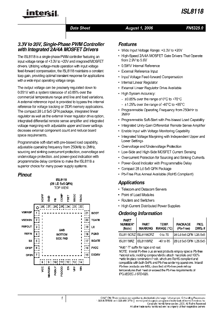 ISL8118IRZ_710826.PDF Datasheet