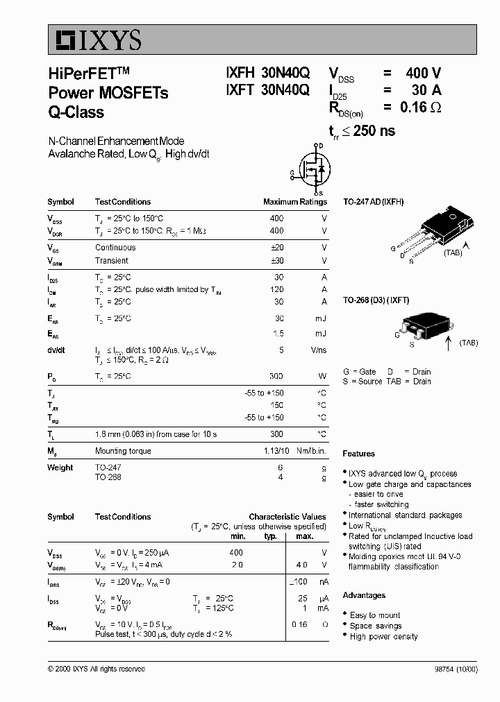 IXFT30N40Q_659066.PDF Datasheet