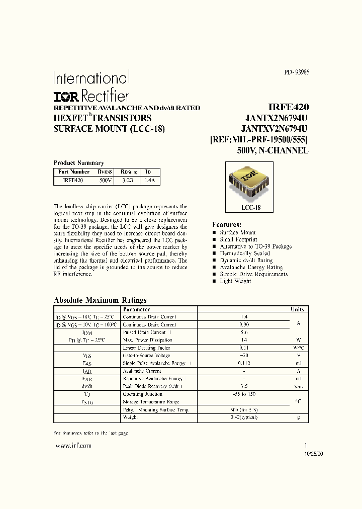 JANTXV2N6794U_943581.PDF Datasheet